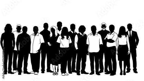 Diverse group of people standing together in a professional setting