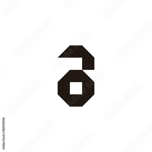 Letter ao oa a o square geometric symbol simple logo vector