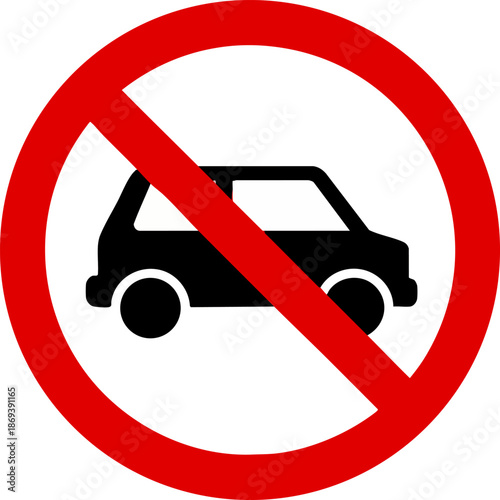 No motor vehicles allowed traffic sign vector illustration