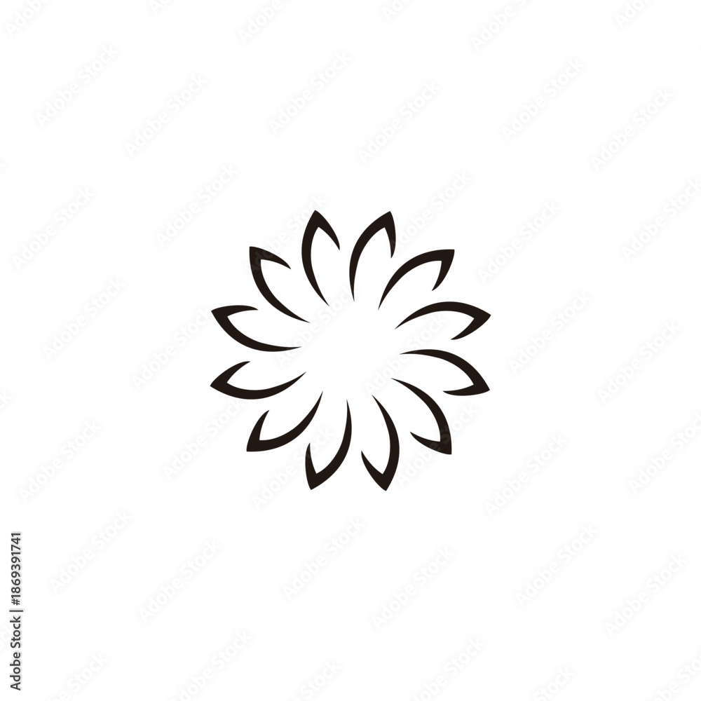 Obraz premium Flower, line geometric simple symbol logo vector