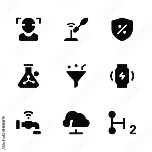 Set of Technology and Ai Icons. Containing Artificial Intelligence, Data and Innovation Ui Icons
