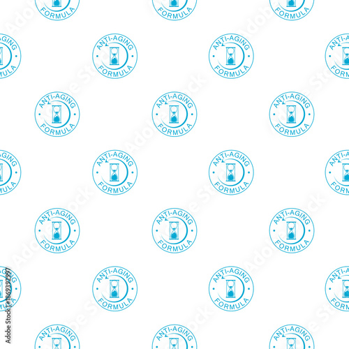 Anti aging formula cosmetics seamless pattern isolated on white background