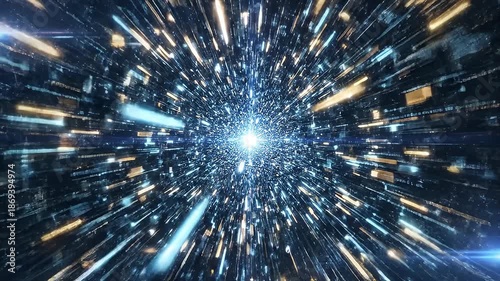 Wallpaper Mural Dynamic Light Burst Explosion in Space Scene. Torontodigital.ca