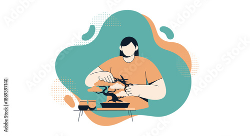 Man Working on Sewing Machine.