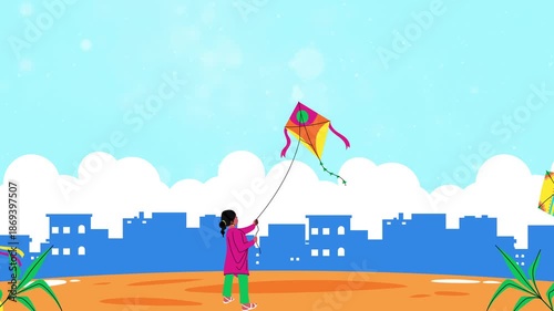 Kite Flying Fun in the Sky Motion background video