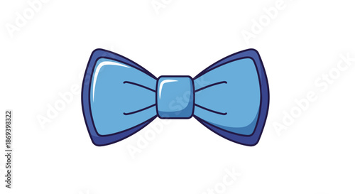 Stylized illustration of a blue bow tie featuring a simple design and smooth shading suitable for fashion or accessory themed projects