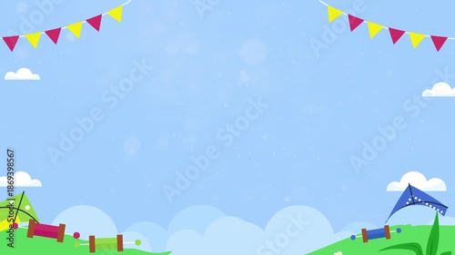 Colorful Kites Flying in the Sky Motion background video