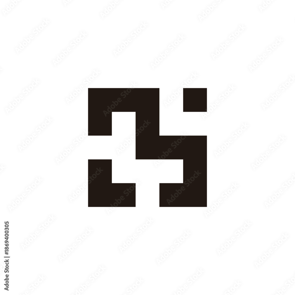 Obraz premium Letter L and M square, dot geometric symbol simple logo vector