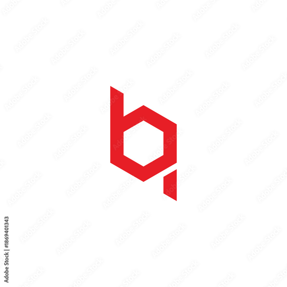 Obraz premium Letter bq hexagon geometric symbol simple logo vector