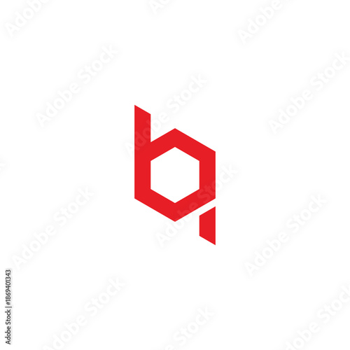 Letter bq hexagon geometric symbol simple logo vector