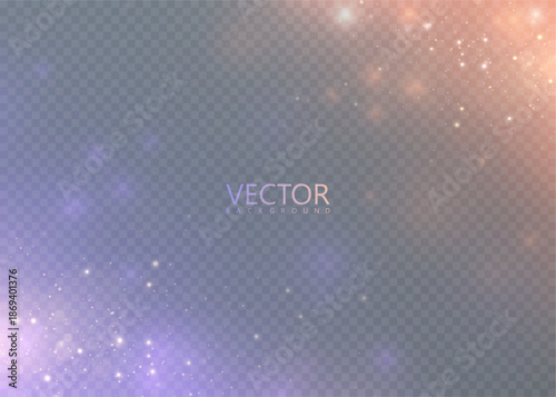 Light effect with lots of shiny shimmering particles isolated on transparent background. Vector star cloud with dust.