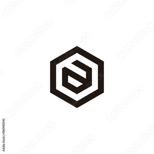 Letter a in o, hexagon geometric symbol simple logo vector