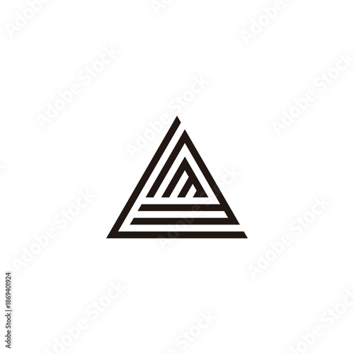 Letter L, m and number 3 triangle geometric symbol simple logo vector