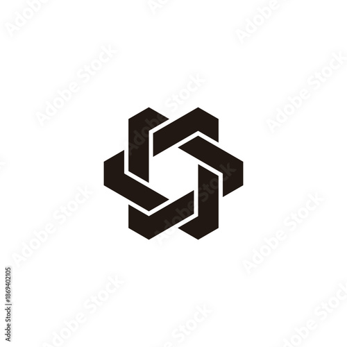 Letter D double, fold geometric symbol simple logo vector