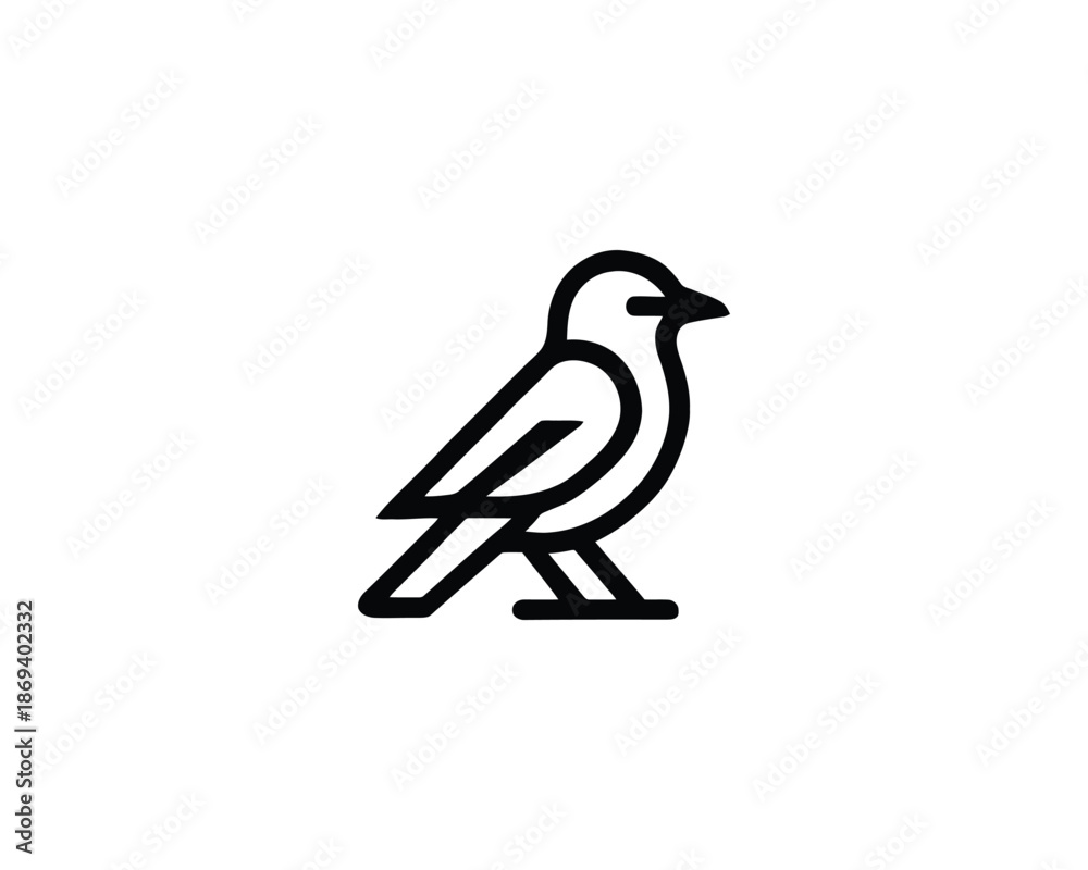 Obraz premium Bird line art logo for professional branding