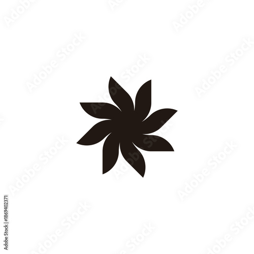 Leaves, flower geometric symbol simple logo vector