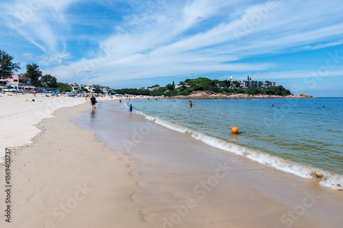 Wallpaper Mural Shek O beach seascape in Hong Kong. Located on Hong Kong southern coast near Shek O village. A sandy public beach. Hong Kong, China. Torontodigital.ca