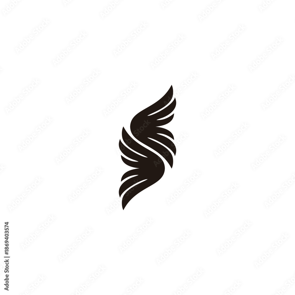 Naklejka premium Letter S wings geometric simple symbol logo vector