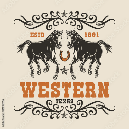 Western Texas horses design