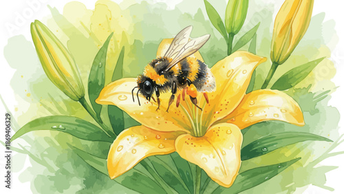 bee on yellow flower