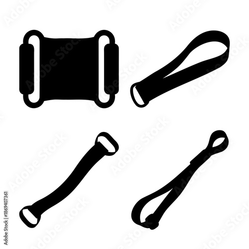 Collection of diverse resistance bands and exercise straps for comprehensive fitness workouts