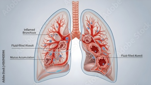 Human lung anatomy illustration