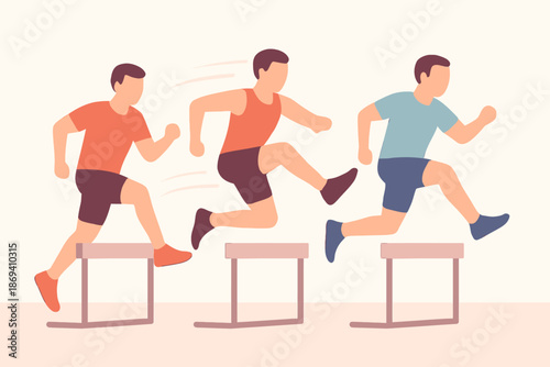 Athletes in a Hurdle Race A Test of Speed and Agility.