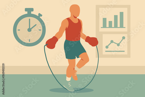 Boxer Skipping Rope Training for Fitness and Endurance.