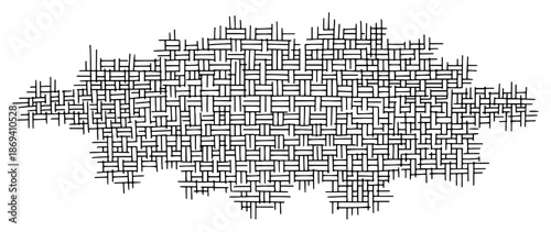 continuous line drawing of abstract woven texture pattern background