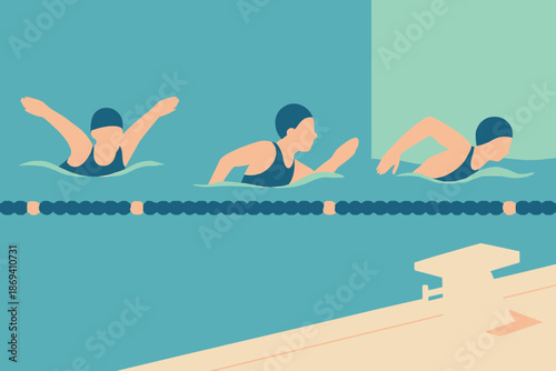 Swimmers in Synchronized Motion A Study in Aquatic Grace.