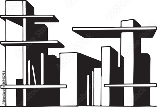 Modern Cityscape Architecture in Black and White