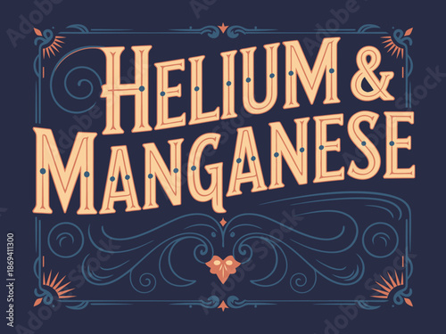Helium and Manganese vintage ornate alphabet in Victorian and Western style with Argentine Fileteado lettering influences for decorative typography, branding, posters, logos, packaging, and creative d