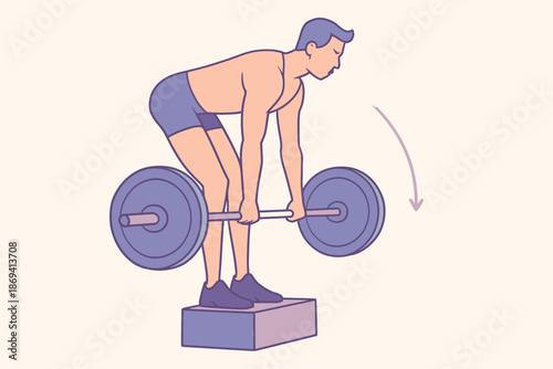 Illustration of a man performing a Romanian deadlift exercise.