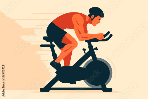 Intense Indoor Cycling Session A Focused Athletes Pursuit.