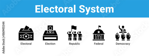 Electoral System web banner icon vector illustration concept ,  with icon of Electoral, Election, Republic.