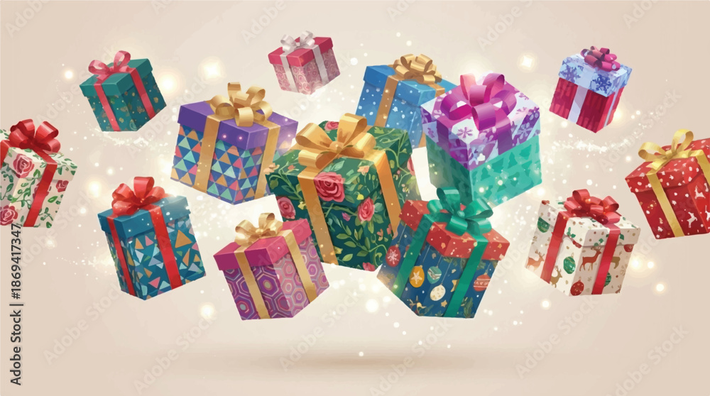 Fototapeta premium A collection of colorful gift boxes