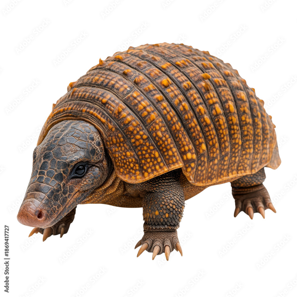 Fototapeta premium Armadillo with shell on transparent background