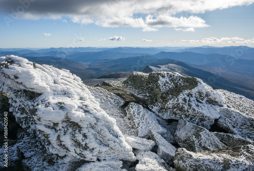 Obraz na płótnie Icy conditions on the summit of Mount Washington, New Hampshire