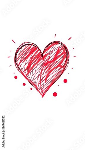 Wallpaper Mural Hand-drawn, sketch-style heart with playful scribbles and dots, conveying a sense of spontaneity and joy,  graphic,  fun Torontodigital.ca