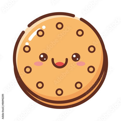 Adorable Chocolate Chip Cookie Illustration