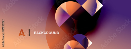 Abstract design features overlapping circles, gradients, warm colors. Modern aesthetic suitable for digital backgrounds, presentations.