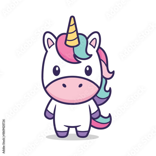 Adorable Cartoon Unicorn Illustration