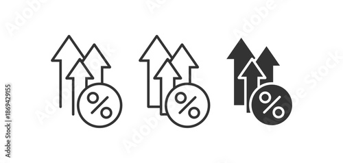 Increasing percent icon. Vector illustration design.
