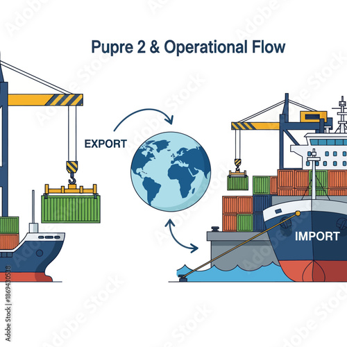 Cargo Ship Import Export Shipping Containers.