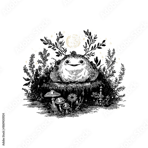 Whimsical Oceanic Flora and Fauna Illustration