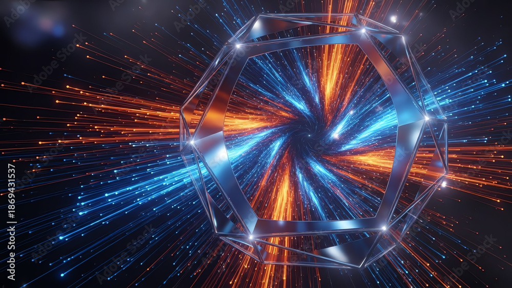 Obraz premium Geometric Frame with Energy Vortex