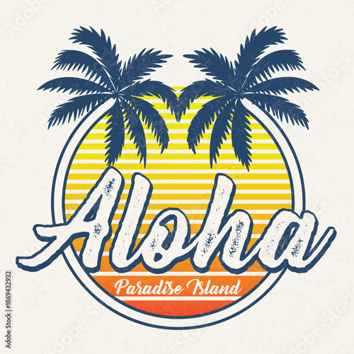 Obraz na plátně tropical hawaii slogan graphic