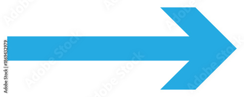 Rightward blue long arrow illustration. blue arrow pointing right. Long arrows icon set. Vector set of trendy long arrows right in flat style. 