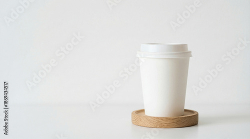Coffee Cup Mockup, Clean White Takeaway Cup Ready for Professional Branding Design, Minimalist Studio Setting