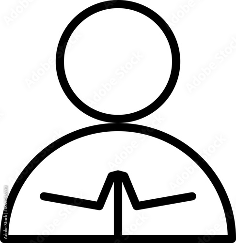Praying Person Icon – Hope or Good Luck Gesture Outline Vector
